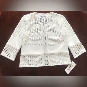 NWT Joseph Ribkoff Off White Open Front Top Size 6